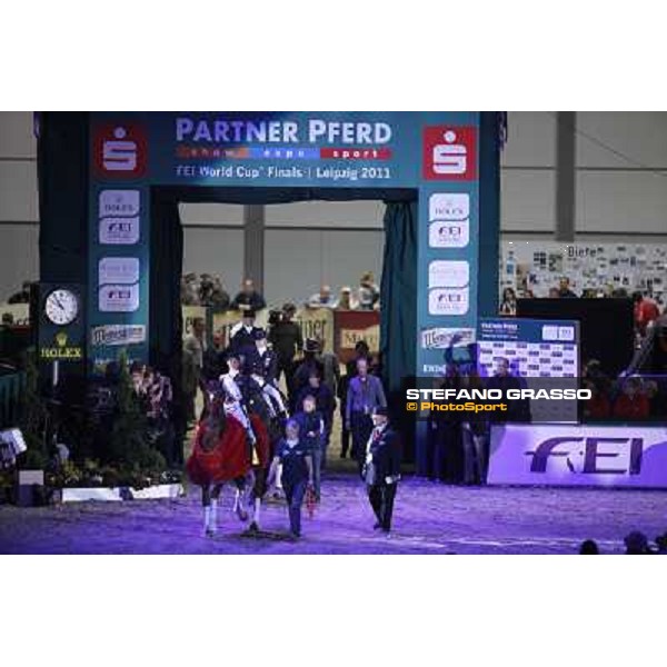 the prize giving ceremony of the Reem Acra Fei World Cup Dressage final - Adelinde Cornelissen winner with Jerich Parzival Leipzig, 30th april 2011 ph.Stefano Grasso