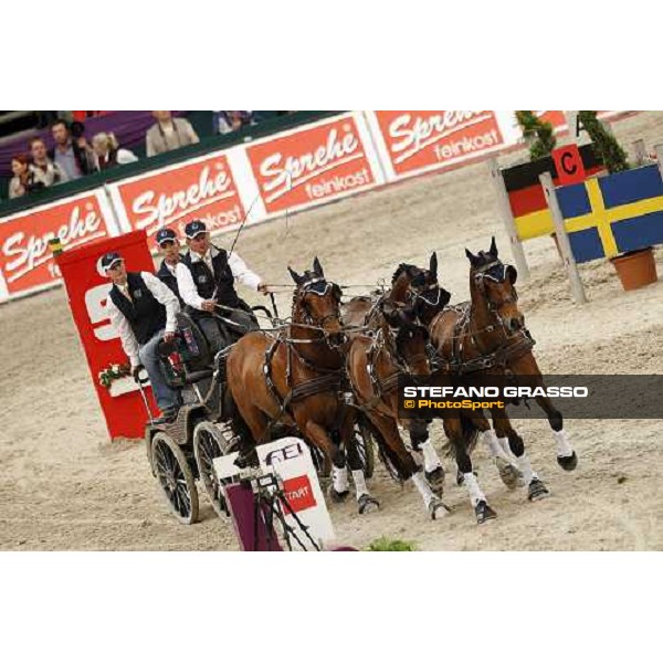 Exell Boyd with Bill, Carrington PArk Ajax,Lucky and Spitfire wins the FEI World Cup Final Driving Leipzig, 1st may 2011 ph.Stefano Grasso