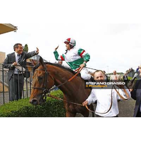 Umberto Rispoli on Estejo wins the Premio Presidente della Repubblica - GBI Racing Rome - Capannelle racetrack, 15th may 2011 ph.Stefano Grasso