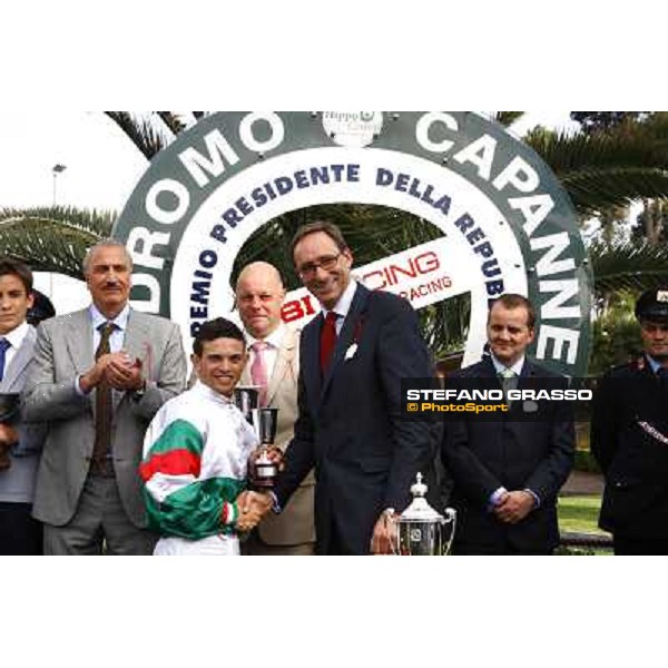 Umberto Rispoli on Estejo wins the Premio Presidente della Repubblica - GBI Racing Rome - Capannelle racetrack, 15th may 2011 ph.Stefano Grasso