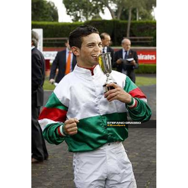 Umberto Rispoli on Estejo wins the Premio Presidente della Repubblica - GBI Racing Rome - Capannelle racetrack, 15th may 2011 ph.Stefano Grasso