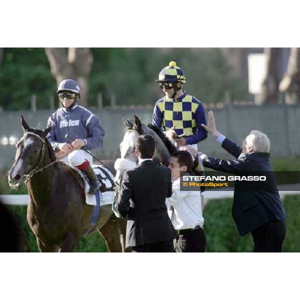 Fabio Branca celebrates on Crackerjack King after winning the 128Â° Derby Rome - Capannelle racetrack, 7th may 2011 ph.Davide Salerno