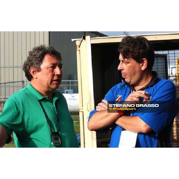 trainer Patrick Biancone interviewed by Franco Raimondi on assignement for Lo Sportsman Dallas, 27th october 2004 ph. Stefano Grasso