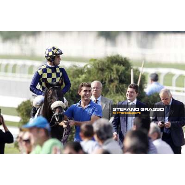 Fabio Branca, Dadga Mor and Stefano Botti winners of Premio Cancelli Milano - San Siro racetrack, 24th sept.2011 ph.Stefano Grasso