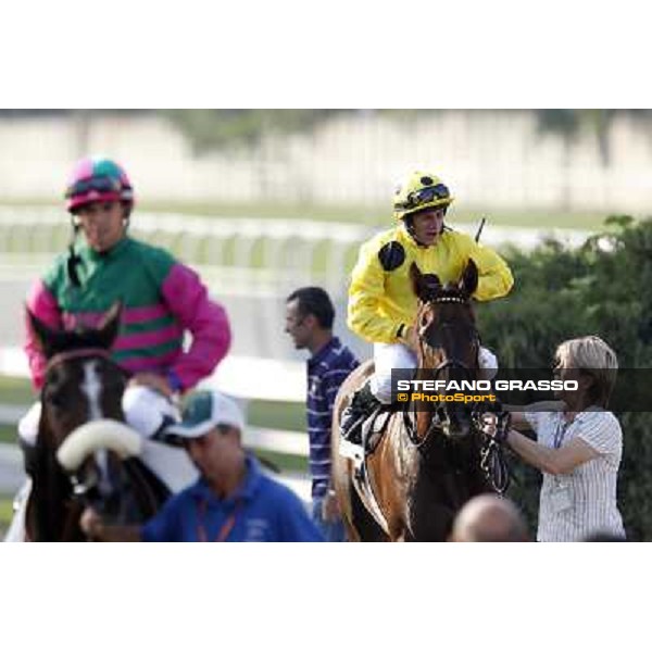 Mirco Demuro on Khor Sheed after winning the Premio Sergio Cumani Milano - San Siro racetrack, 24th sept.2011 ph.Stefano Grasso