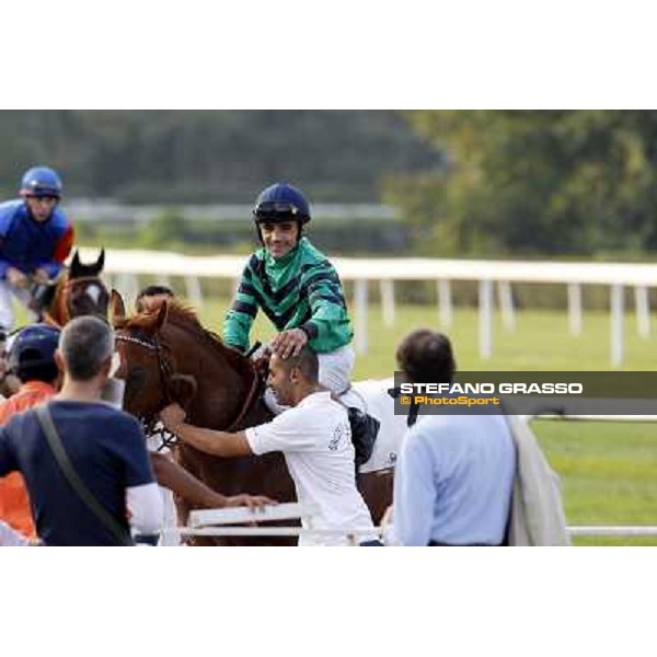 Dario Vargiu returns home on Choisir Shadow after winning the Premio Eupili Milano - San Siro racetrack, 24th sept.2011 ph.Stefano Grasso