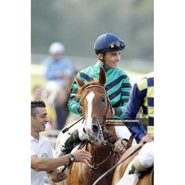 Dario Vargiu returns home on Choisir Shadow after winning the Premio Eupili Milano - San Siro racetrack, 24th sept.2011 ph.Stefano Grasso