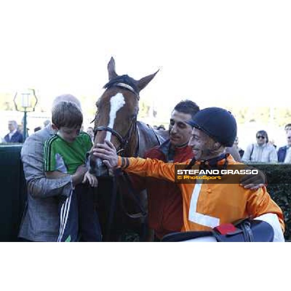 Mario Esposito and Temida after winning the Premio Verziere-Memorial Aldo Cirla Milano - San Siro racetrack, 9th oct. 2011 ph.Stefano Grasso
