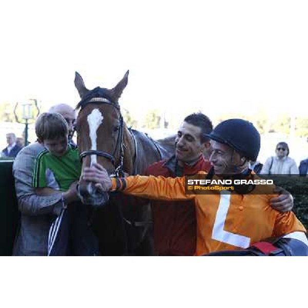Mario Esposito and Temida after winning the Premio Verziere-Memorial Aldo Cirla Milano - San Siro racetrack, 9th oct. 2011 ph.Stefano Grasso