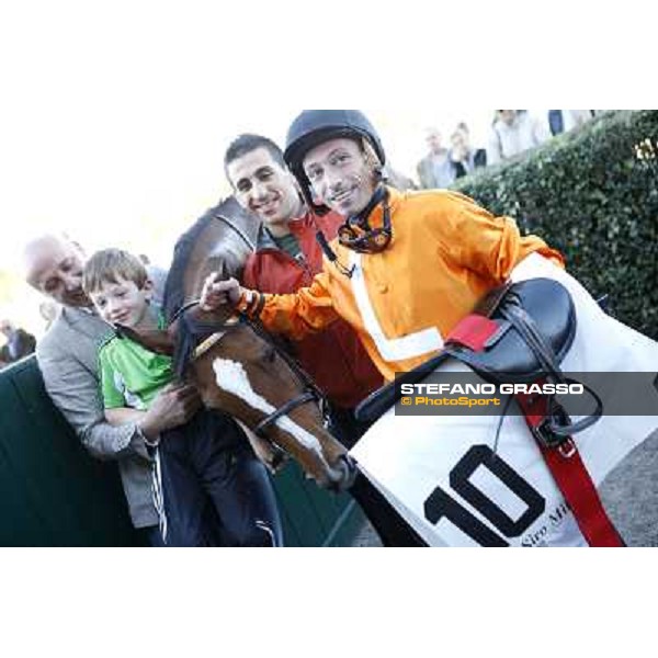 Mario Esposito and Temida after winning the Premio Verziere-Memorial Aldo Cirla Milano - San Siro racetrack, 9th oct. 2011 ph.Stefano Grasso