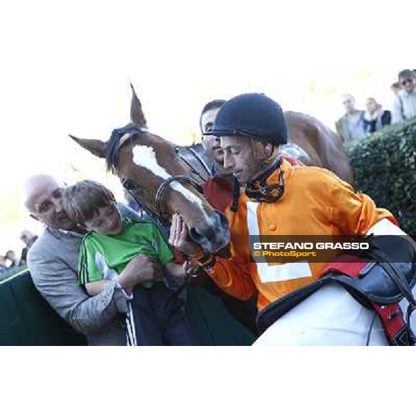 Mario Esposito and Temida after winning the Premio Verziere-Memorial Aldo Cirla Milano - San Siro racetrack, 9th oct. 2011 ph.Stefano Grasso