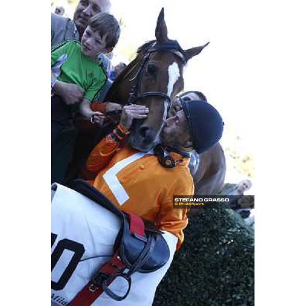 Mario Esposito and Temida after winning the Premio Verziere-Memorial Aldo Cirla Milano - San Siro racetrack, 9th oct. 2011 ph.Stefano Grasso