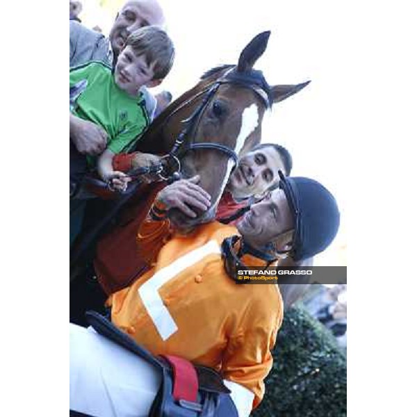 Mario Esposito and Temida after winning the Premio Verziere-Memorial Aldo Cirla Milano - San Siro racetrack, 9th oct. 2011 ph.Stefano Grasso
