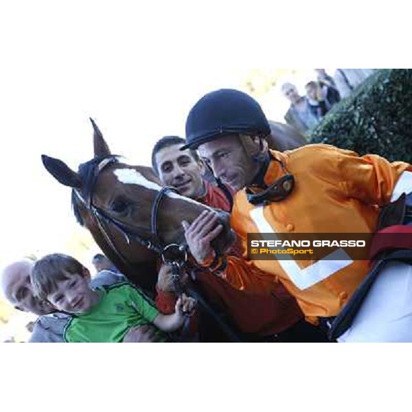 Mario Esposito and Temida after winning the Premio Verziere-Memorial Aldo Cirla Milano - San Siro racetrack, 9th oct. 2011 ph.Stefano Grasso