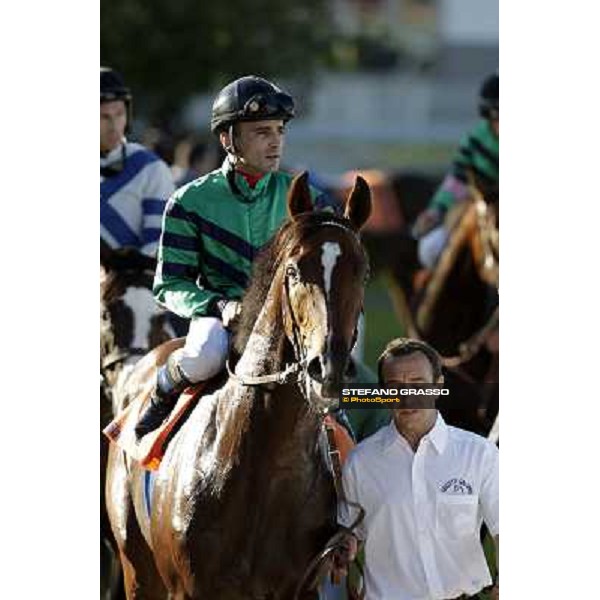 Dario Vargiu on Lui e La Luna after the finish of the Gran Criterium Milano - San Siro racetrack, 9th oct. 2011 ph.Stefano Grasso