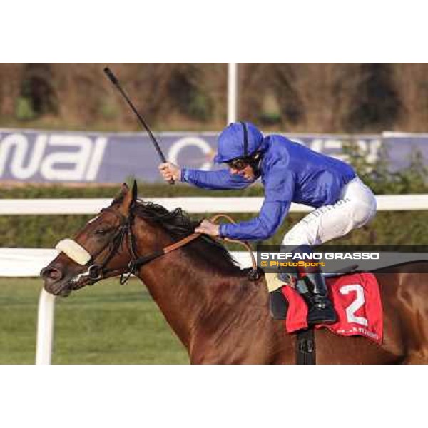 Frankie Dettori on Campanologist wins the Gran Premio del Jockey Club Milano - San Siro racetrack, 16th oct. 2011 ph.Stefano Grasso