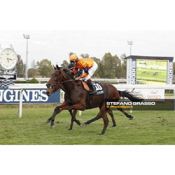Fabio Branca on Quiza Quiza Quiza wins the Premio Lydia Tesio Longines Rome, 23rd oct. 2011 ph.Stefano Grasso