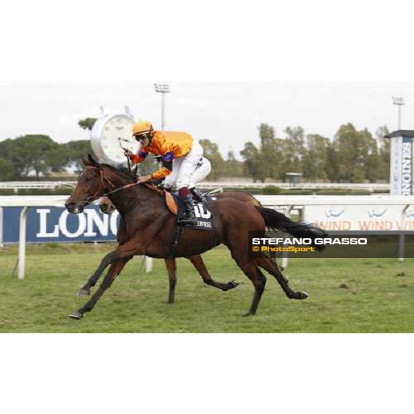 Fabio Branca on Quiza Quiza Quiza wins the Premio Lydia Tesio Longines Rome, 23rd oct. 2011 ph.Stefano Grasso