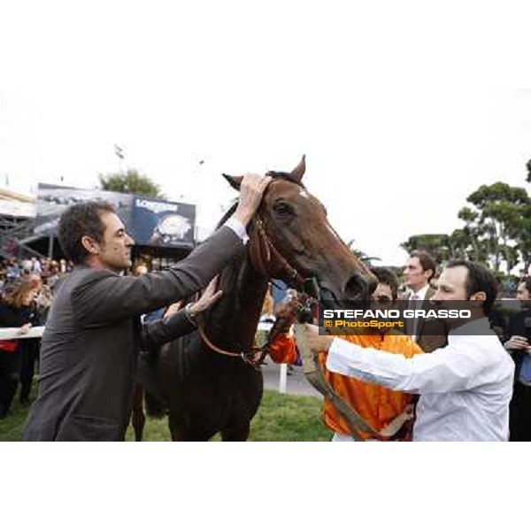 Luigi Riccardi, Quiza Quiza Quiza, Fabio Branca and Riccardo Cantoni after winning the Premio Lydia Tesio Longines Rome, 23rd oct. 2011 ph.Stefano Grasso