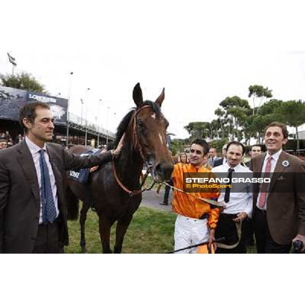 Luigi Riccardi, Quiza Quiza Quiza, Fabio Branca and Riccardo Cantoni after winning the Premio Lydia Tesio Longines Rome, 23rd oct. 2011 ph.Stefano Grasso