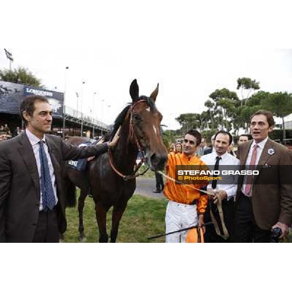 Luigi Riccardi, Quiza Quiza Quiza, Fabio Branca and Riccardo Cantoni after winning the Premio Lydia Tesio Longines Rome, 23rd oct. 2011 ph.Stefano Grasso