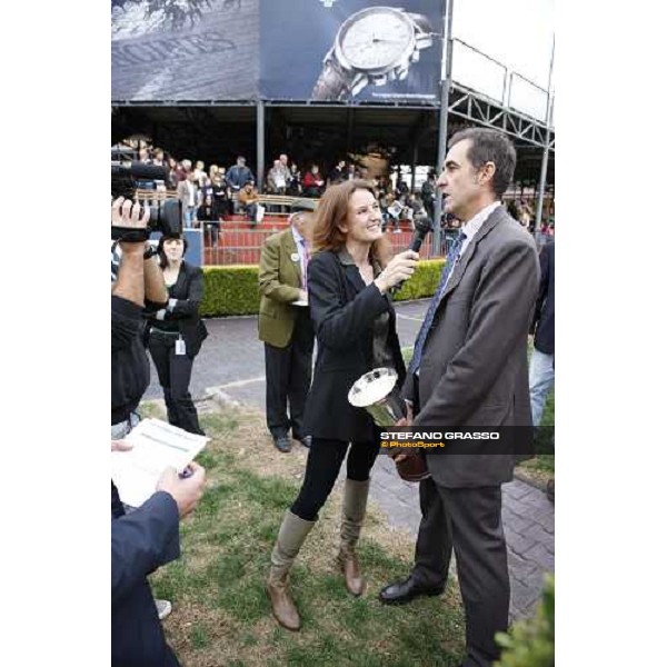 Flavia Rovereto interwiewing Luigi Riccardi after winning the Premio Lydia Tesio Longines Rome, 23rd oct. 2011 ph.Stefano Grasso