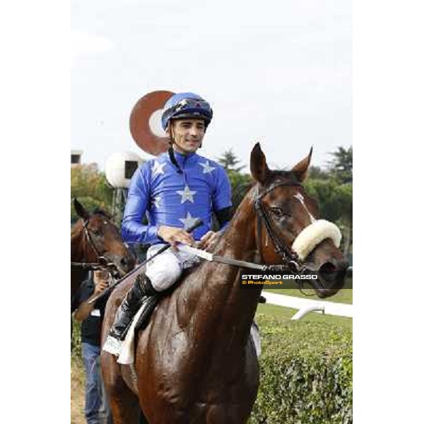 Dario Vargiu on Regarde Moi returns home after winning the Premio Nearco Rome, 23rd oct. 2011 ph.Stefano Grasso