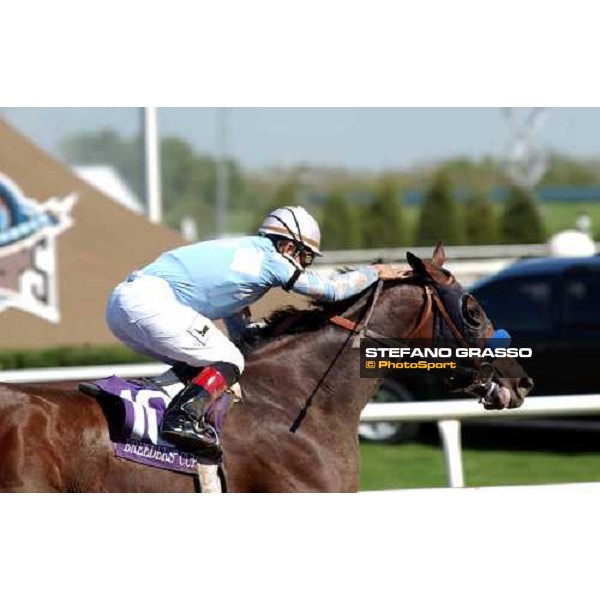 Corey Nakatani on Sweet Catomine immediately after the line of Breeder\'s Cup Juvenile Fillies Dallas 30th october 2004 ph. Stefano Grasso