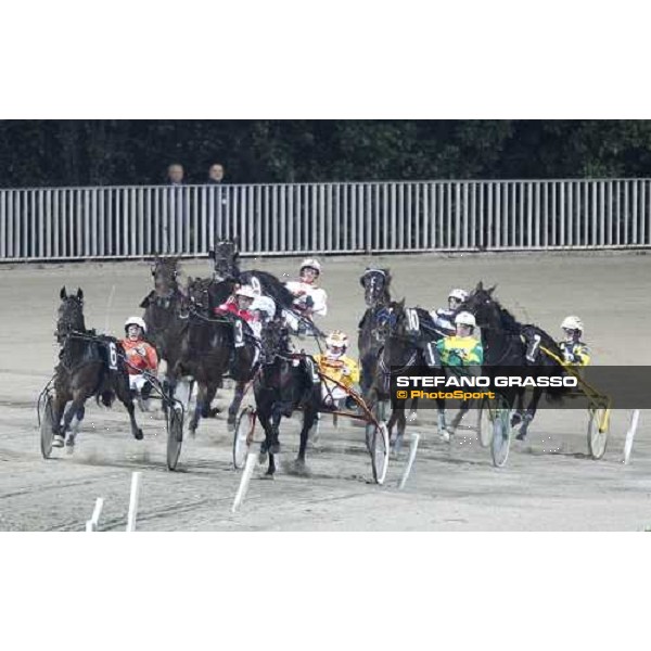 Andrea Farolfi and Perkins Grif winners of the Gran Criterium - Mem.Biondi Milan - San Siro trotting racecourse 13th nov.2011 ph.Stefano Grasso