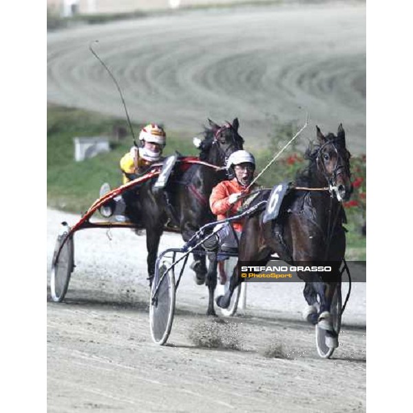 Andrea Farolfi and Perkins Grif winners of the Gran Criterium - Mem.Biondi Milan - San Siro trotting racecourse 13th nov.2011 ph.Stefano Grasso