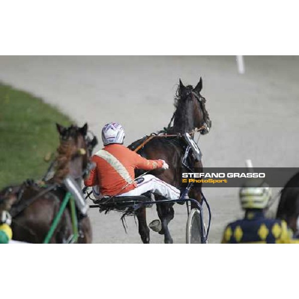 Andrea Farolfi and Perkins Grif winners of the Gran Criterium - Mem.Biondi Milan - San Siro trotting racecourse 13th nov.2011 ph.Stefano Grasso