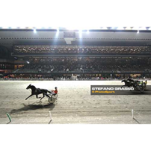 Andrea Farolfi and Perkins Grif winners of the Gran Criterium - Mem.Biondi Milan - San Siro trotting racecourse 13th nov.2011 ph.Stefano Grasso