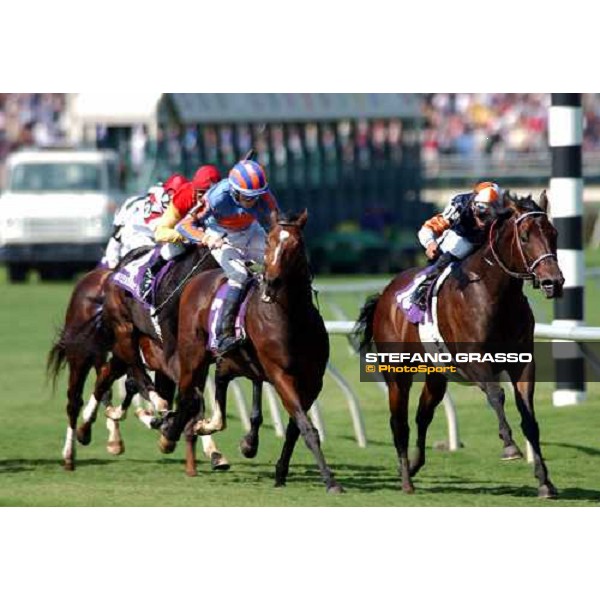 last meters of Netjets Breeders\' Cup Mile - at right David Flores on Singletary leads on Jamie Spencer on Antonius Pius Dallas 30th october 2004 ph. Stefano Grasso