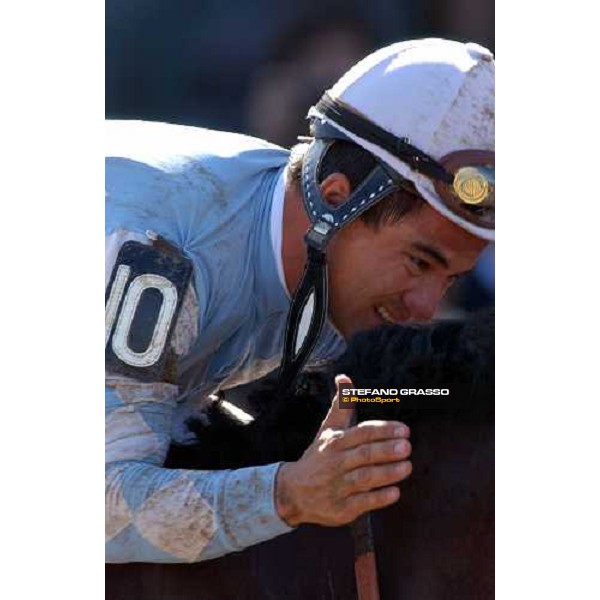 close up for Corey NAkatani winner with Sweet Catomine of Breeders\' Cup Juvenile Fillies Dallas 30th october 2004 ph. Stefano Grasso