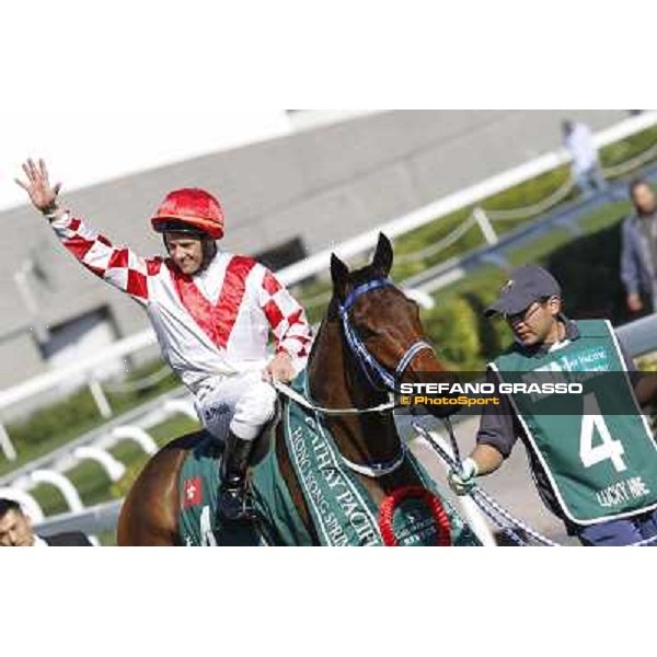 Brett Prebble on Lucky Nine wins the Cathay Pacific Hong Sprint Hong Kong, 11th dec. 2011 ph.Stefano Grasso