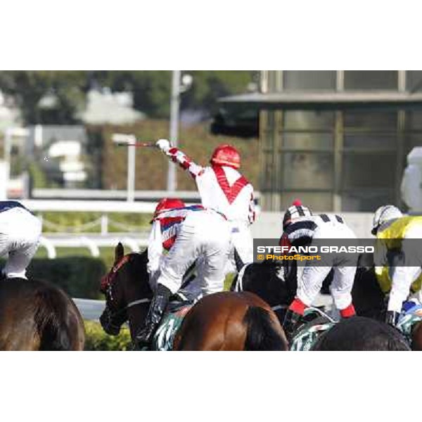 Brett Prebble on Lucky Nine wins the Cathay Pacific Hong Sprint Hong Kong, 11th dec. 2011 ph.Stefano Grasso