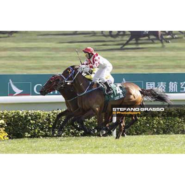 Brett Prebble on Lucky Nine wins the Cathay Pacific Hong Sprint Hong Kong, 11th dec. 2011 ph.Stefano Grasso