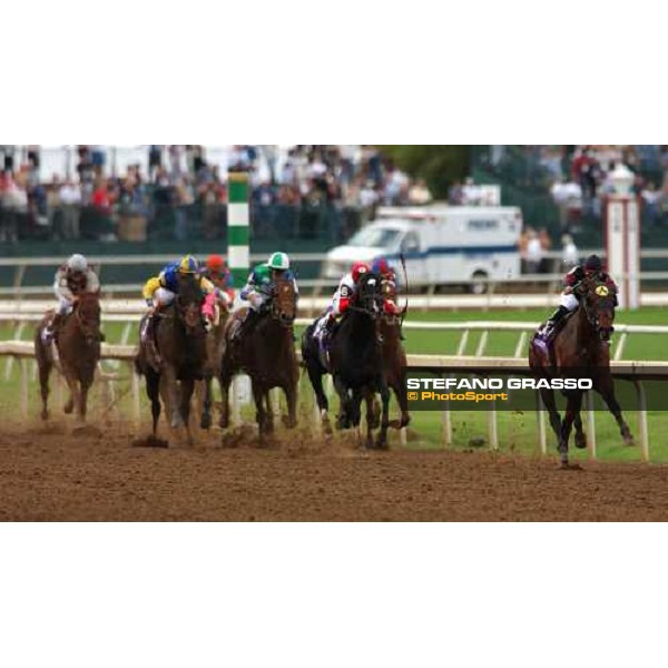 Javier Castellano with Ghostzapper flying towards the line of Breeders\' Cup Classic Dallas 30th october 2004 ph. Stefano Grasso