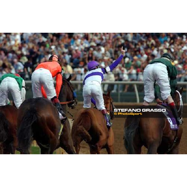 Frankie Dettori on Wilko immediately after the line of Bessener Trust Breeders\' Cup Juvenile Dallas 30th october 2004 ph. Stefano Grasso