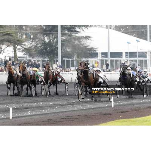 Franck Nivard and Yarrah Boko win the Prix du Luxembourg - Gr. III Paris - Vincennes, 28th january 2012 ph.Stefano Grasso