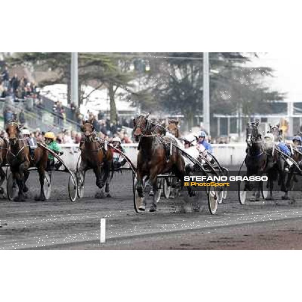 Franck Nivard and Yarrah Boko win the Prix du Luxembourg - Gr. III Paris - Vincennes, 28th january 2012 ph.Stefano Grasso