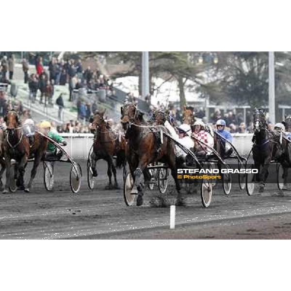 Franck Nivard and Yarrah Boko win the Prix du Luxembourg - Gr. III Paris - Vincennes, 28th january 2012 ph.Stefano Grasso