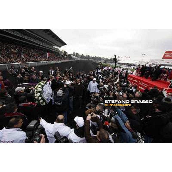 91° Prix d\'Amérique Marionnaud - Franck Nivard and Ready Cash parade after winning the 91° Prix d\'Amerique Paris - Vincennes racecourse , 29th january 2012 ph.Stefano Grasso