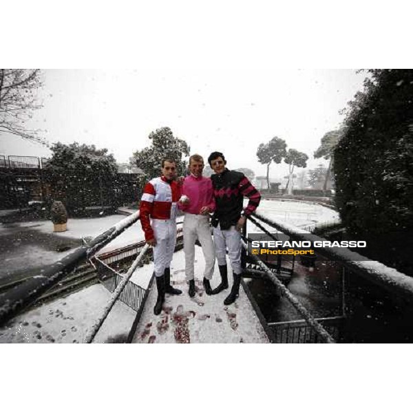 Rome Capannelle racecourse - Races cancelled ! D.Columbu, D.Pastuszka and Josef Vana jr. Rome, 11th febr. 2012 ph.Stefano Grasso