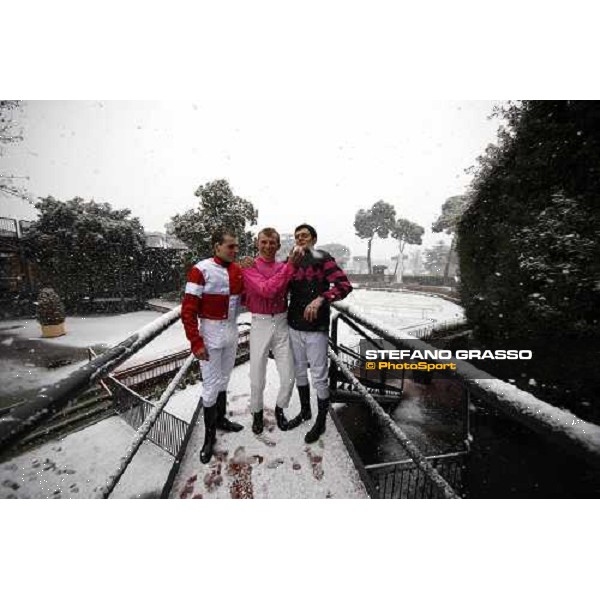 Rome Capannelle racecourse - Races cancelled ! D.Columbu, D.Pastuszka and Josef Vana jr. Rome, 11th febr. 2012 ph.Stefano Grasso