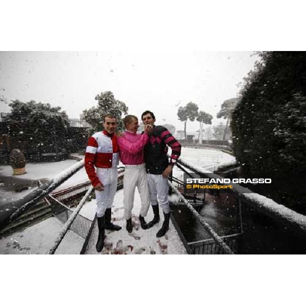 Rome Capannelle racecourse - Races cancelled ! D.Columbu, D.Pastuszka and Josef Vana jr. Rome, 11th febr. 2012 ph.Stefano Grasso