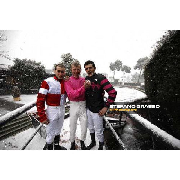 Rome Capannelle racecourse - Races cancelled ! D.Columbu, D.Pastuszka and Josef Vana jr. Rome, 11th febr. 2012 ph.Stefano Grasso