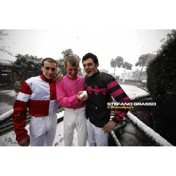 Rome Capannelle racecourse - Races cancelled ! D.Columbu, D.Pastuszka and Josef Vana jr. Rome, 11th febr. 2012 ph.Stefano Grasso