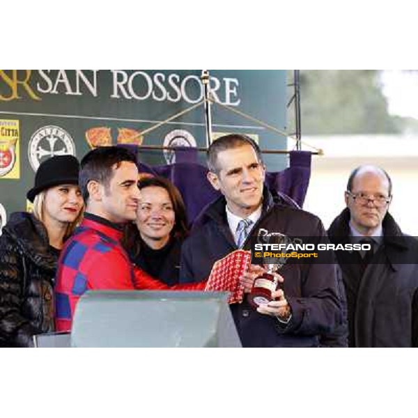 prize giving for Fabio Branca by Stefano Marzullo, Snai Manager and Snai Team Pisa - San Rossore racecourse, 4th march 2012 ph.Stefano Grasso