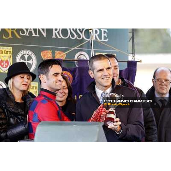 prize giving for Fabio Branca by Stefano Marzullo, Snai Manager and Snai Team Pisa - San Rossore racecourse, 4th march 2012 ph.Stefano Grasso